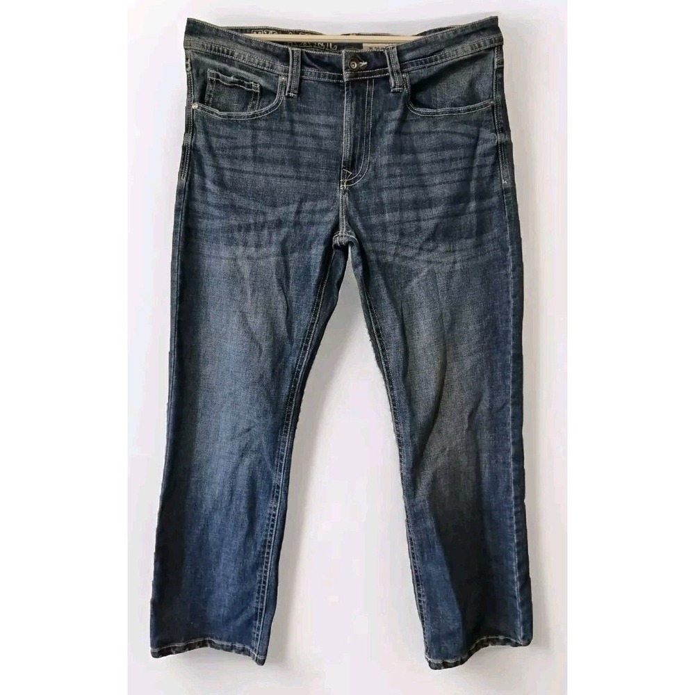 TK Axel Jeans Men's W36 X L32 Mid Rise Distressed Denim Whiskering  Embroidered